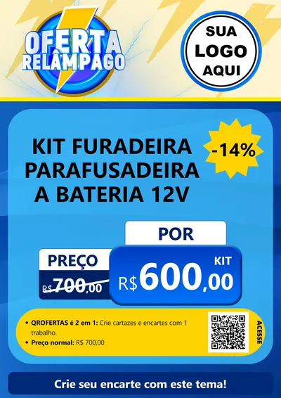 Modelo de Cartaz para Cartaz A4 Vertical com o tema Oferta Relâmpago para Maquinas e Ferramentas