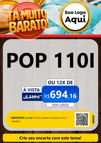 Modelo de Cartaz para Cartaz A4 Vertical com o tema Está Muito Barato para Concessionaria de Motos