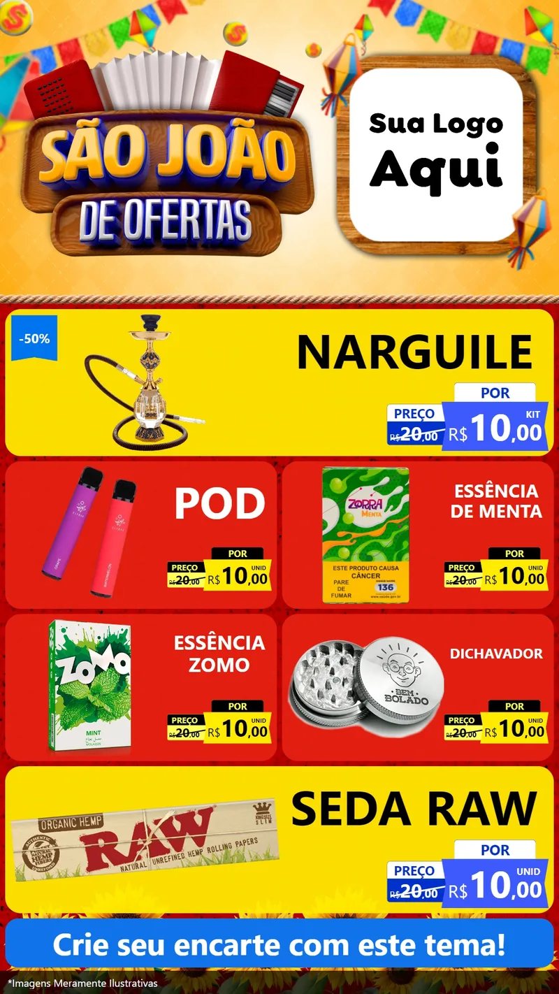 Modelo de TV para TV Vertical com o tema São João de Ofertas para Tabacaria