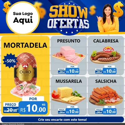 Modelo de Rede Social para Feed Facebook com o tema Show de Ofertas para Frios e Laticínios
