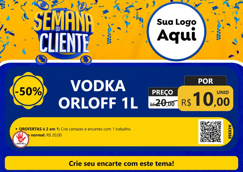 Modelo de Cartaz para Cartaz A4 Horizontal com o tema Semana do Cliente para Distribuidora de bebidas