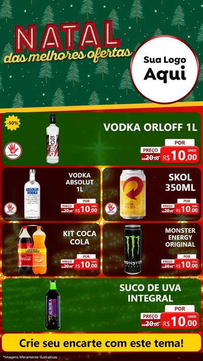 Modelo de TV para TV Vertical com o tema Natal das Melhores Ofertas para Distribuidora de bebidas