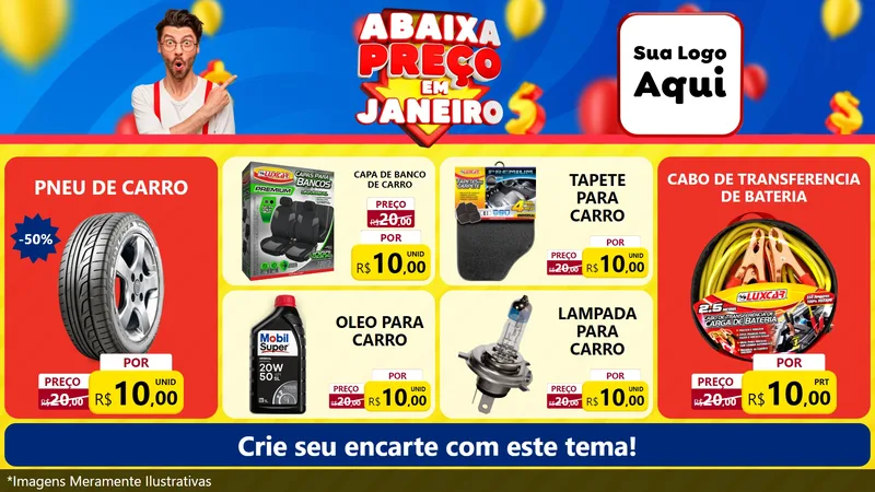 Modelo de TV para TV Horizontal com o tema Abaixa Preço em Janeiro para Auto peças