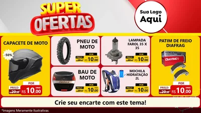 Modelo de TV para TV Horizontal com o tema Super Ofertas para Moto peças