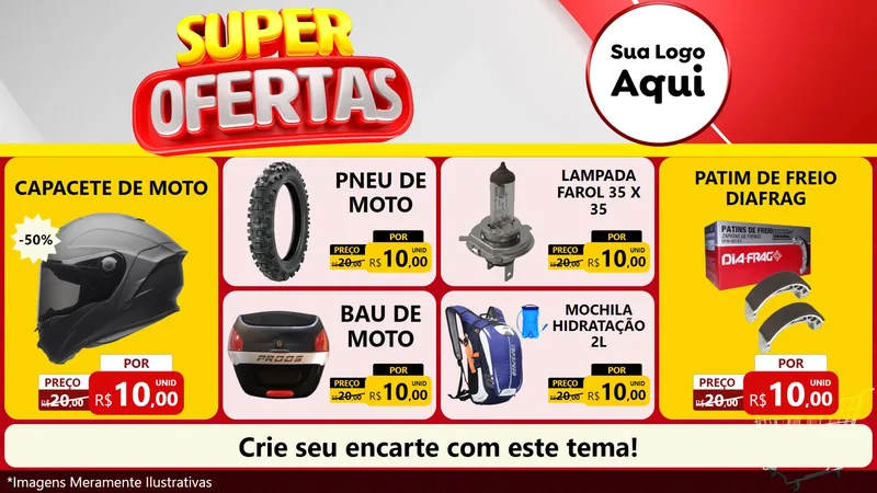 Modelo de TV para TV Horizontal com o tema Super Ofertas para Moto peças