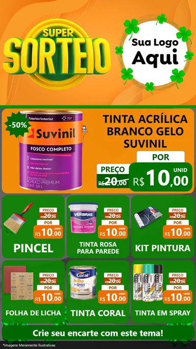 Modelo de Rede Social para Stories com o tema Super Sorteio para Tintas e Ferramentas