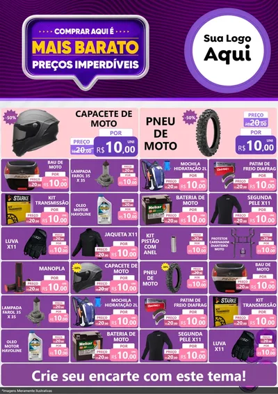 Modelo de Encarte para Encarte A4 Vertical com o tema Mais Barato para Moto peças