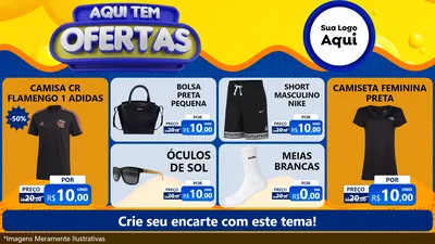 Modelo de TV para TV Horizontal com o tema Aqui Tem Ofertas para Roupas e acessórios