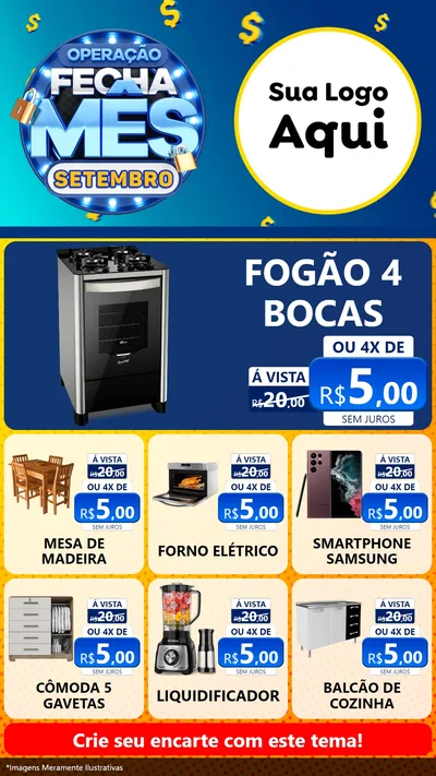 Modelo de Rede Social para Stories com o tema Operação Fecha Mês Setembro para Móveis e Eletro