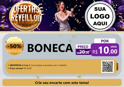 Modelo de Cartaz para Cartaz A4 Horizontal com o tema Ofertas de Réveillon para Brinquedos