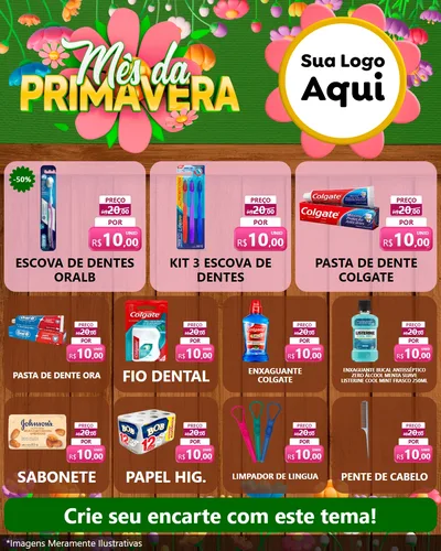 Modelo de Rede Social para Feed Instagram com o tema Mês da Primavera para Higiene Pessoal