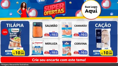 Modelo de TV para TV Horizontal com o tema Super Ofertas para Peixaria