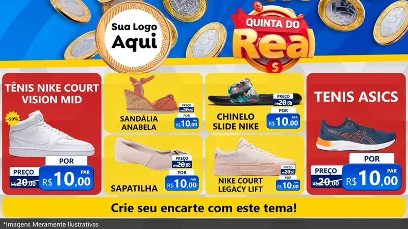 Modelo de TV para TV Horizontal com o tema Quinta do Real para Calçados