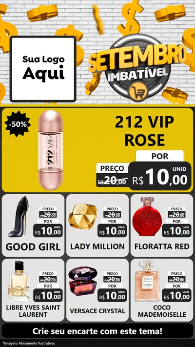 Modelo de Rede Social para Stories com o tema Setembro Imbatível para Perfumes