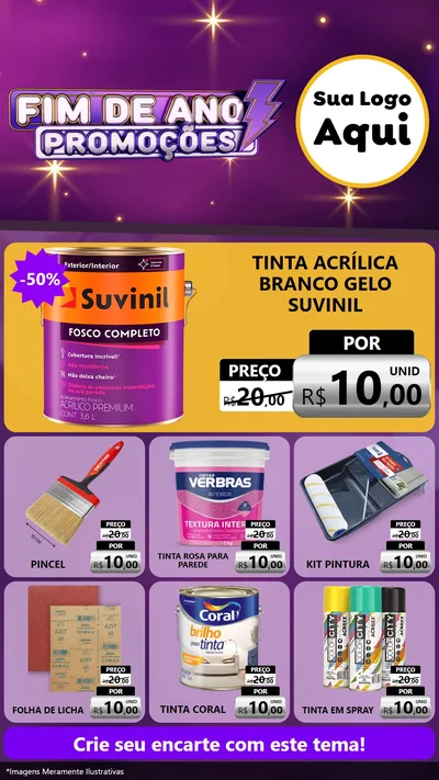 Modelo de Rede Social para Stories com o tema Fim de Ano Promoções para Tintas e Ferramentas