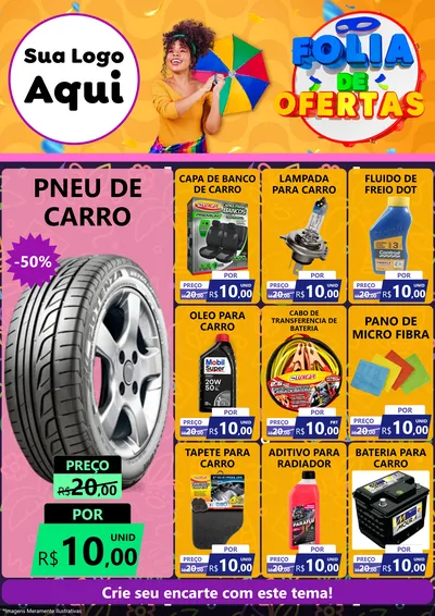 Modelo de Encarte para Encarte A4 Vertical com o tema Folia de Ofertas para Auto peças