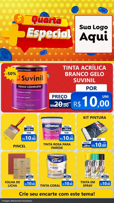 Modelo de Rede Social para Stories com o tema Quarta Mais Especial para Tintas e Ferramentas