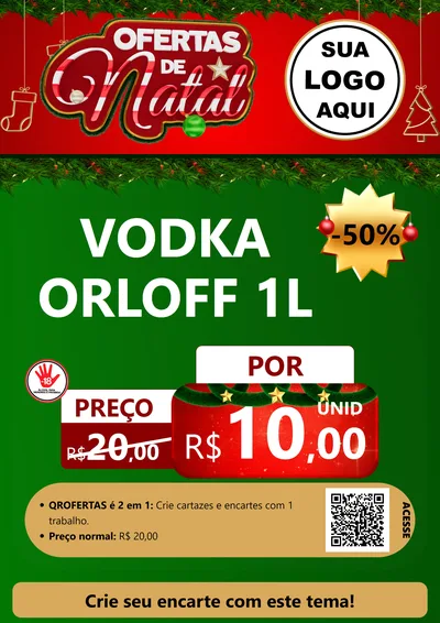 Modelo de Cartaz para Cartaz A4 Vertical com o tema Ofertas de Natal para Distribuidora de bebidas