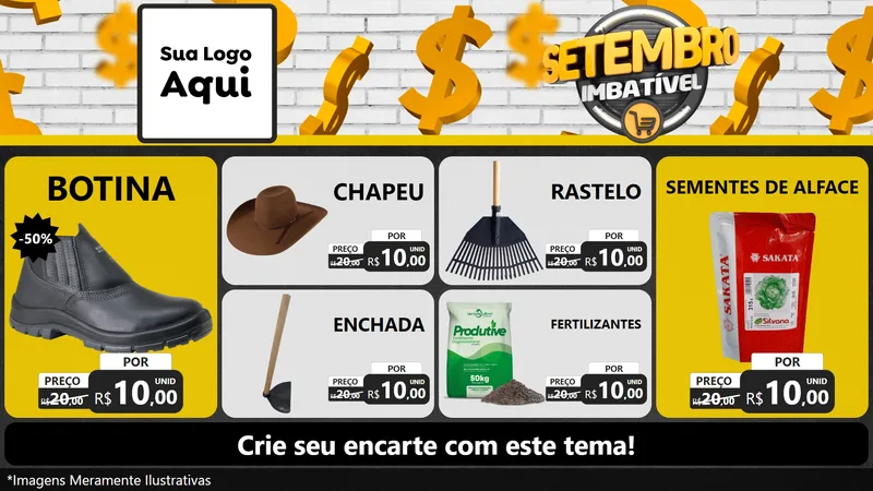Modelo de TV para TV Horizontal com o tema Setembro Imbatível para Agropecuária