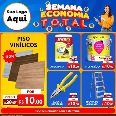 Modelo de Rede Social para Feed Facebook com o tema Semana Economia Total para Material para Construção
