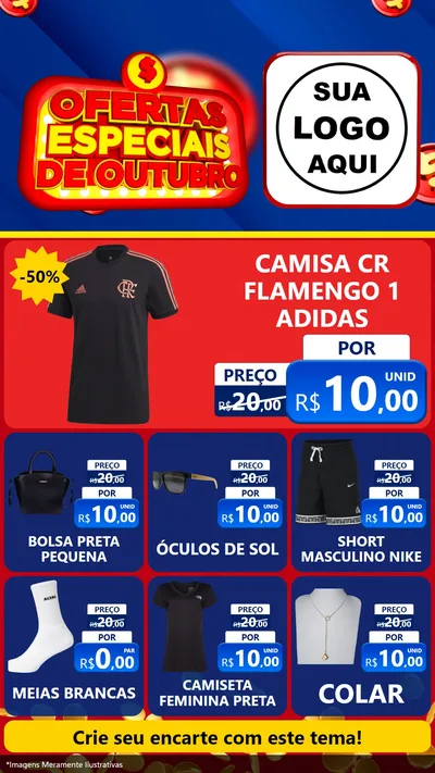 Modelo de Rede Social para Stories com o tema Ofertas Especiais de Outubro para Roupas e acessórios