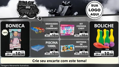 Modelo de TV para TV Horizontal com o tema Black dos Sonhos para Brinquedos