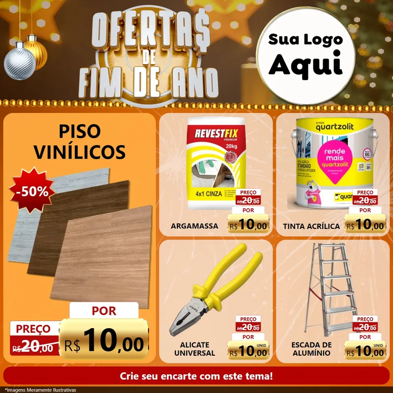 Modelo de Rede Social para Feed Facebook com o tema Ofertas de Fim de Ano para Material para Construção