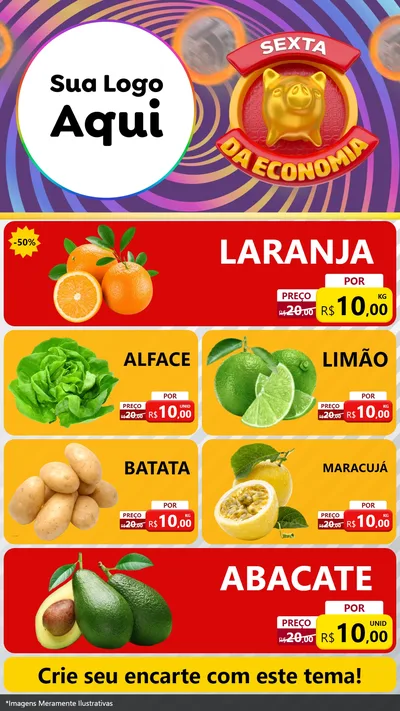 Modelo de TV para TV Vertical com o tema Sexta da Economia para Hortifrúti