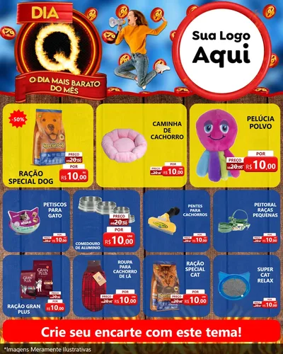 Modelo de Rede Social para Feed Instagram com o tema Dia Q - O Dia Mais Barato Do Mês para Pet Shop