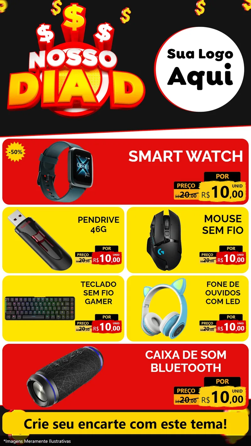 Modelo de TV para TV Vertical com o tema Nosso Dia D para Informática