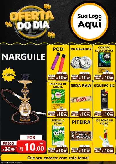 Modelo de Encarte para Encarte A4 Vertical com o tema Oferta Do Dia para Tabacaria