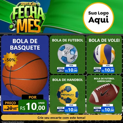 Modelo de Rede Social para Feed Facebook com o tema Operação Fecha Mês para Artigos Esportivos