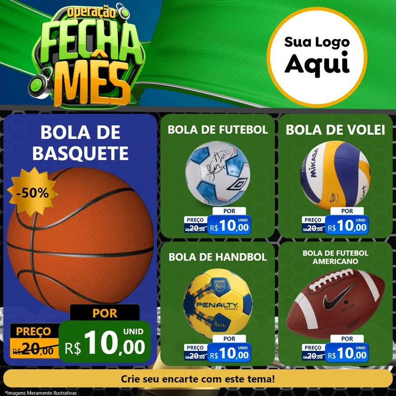 Modelo de Rede Social para Feed Facebook com o tema Operação Fecha Mês para Artigos Esportivos