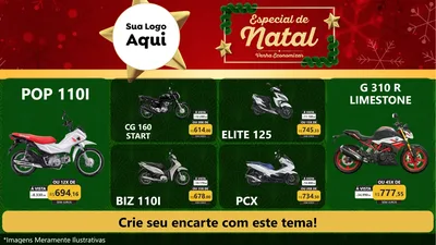 Modelo de TV para TV Horizontal com o tema Especial de Natal para Concessionaria de Motos