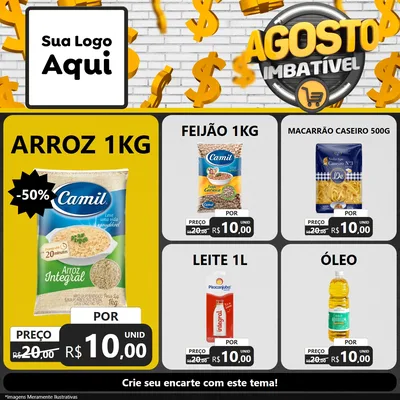 Modelo de Rede Social para Feed Facebook com o tema Agosto imbatível para Supermercado