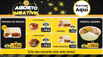 Modelo de TV para TV Horizontal com o tema Agosto Imbatível para Restaurante