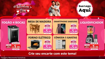 Modelo de TV para TV Horizontal com o tema Valentine's Day para Móveis e Eletro