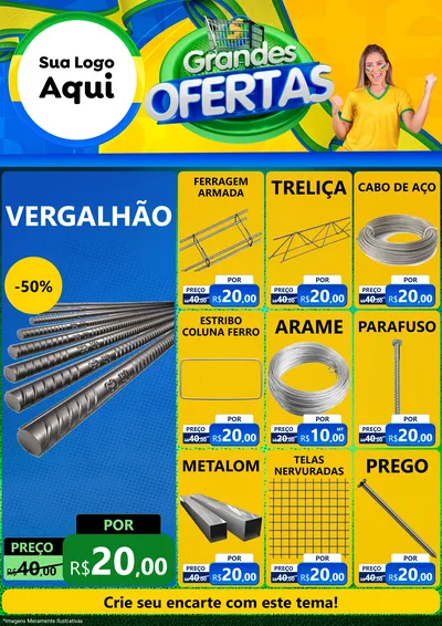 Modelo de Encarte para Encarte A4 Vertical com o tema Grandes Ofertas para Ferragens