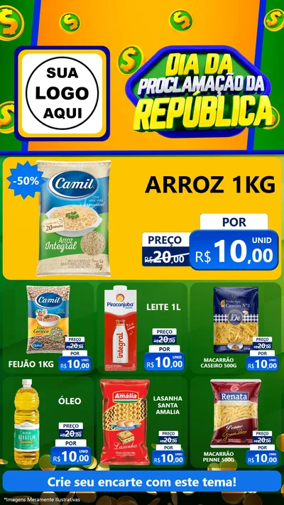 Modelo de Rede Social para Stories com o tema Dia Da Proclamação da República para Supermercado