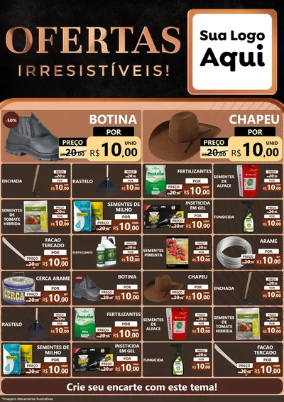 Modelo de Encarte para Encarte A4 Vertical com o tema Ofertas Irresistíveis! para Agropecuária