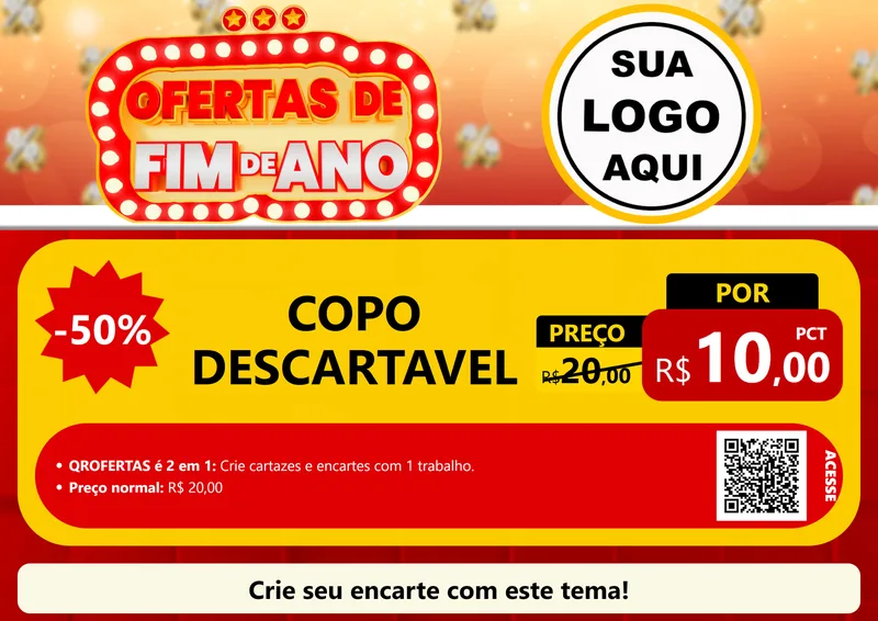 Modelo de Cartaz para Cartaz A4 Horizontal com o tema Ofertas de Fim de Ano para Embalagens