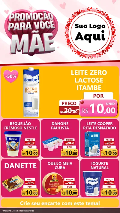 Modelo de Rede Social para Stories com o tema Promoção Para Você Mãe para Frios e Laticínios