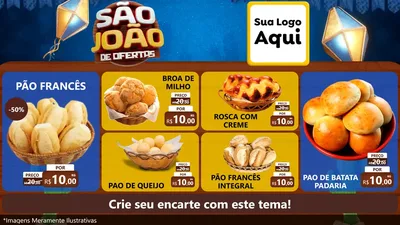 Modelo de TV para TV Horizontal com o tema São João Ofertas Imbatíveis! - Junina para Padaria
