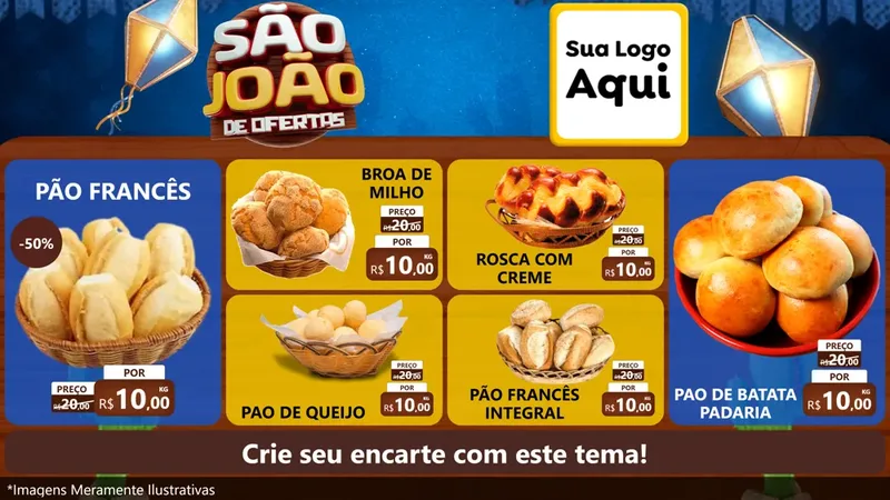 Modelo de TV para TV Horizontal com o tema São João Ofertas Imbatíveis! - Junina para Padaria