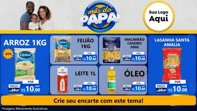 Modelo de TV para TV Horizontal com o tema Ofertas Imperdíveis Mês Do Papai para Supermercado