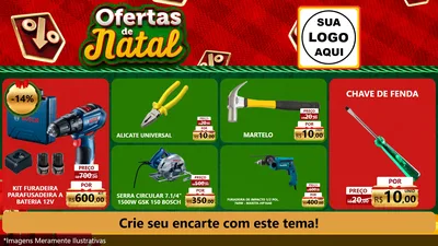 Modelo de TV para TV Horizontal com o tema Ofertas de Natal para Maquinas e Ferramentas