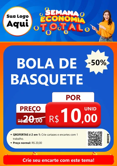 Modelo de Cartaz para Cartaz A4 Vertical com o tema Semana Economia Total para Artigos Esportivos