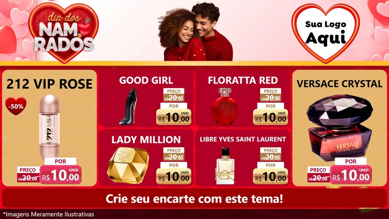 Modelo de TV para TV Horizontal com o tema Dia dos Namorados para Perfumes