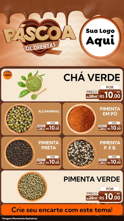 Modelo de TV para TV Vertical com o tema Páscoa de Ofertas para Produtos Naturais