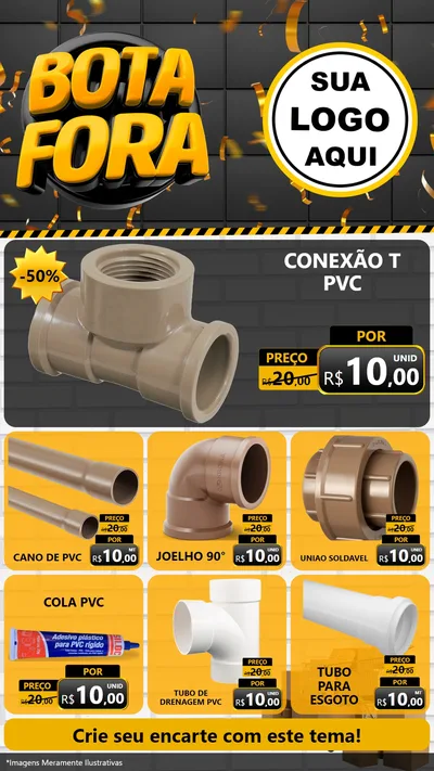 Modelo de Rede Social para Stories com o tema Bota Fora para Tubos e conexões
